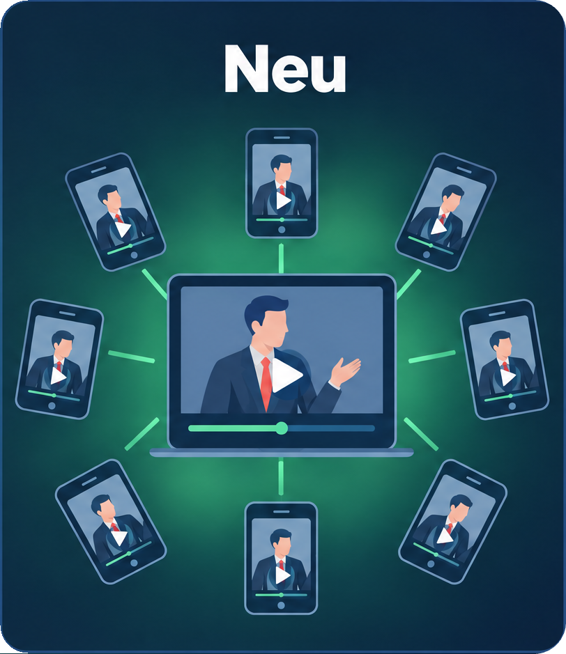 Neu: Ein Erklärvideo wird auf vielen Geräten gleichzeitig gesehen